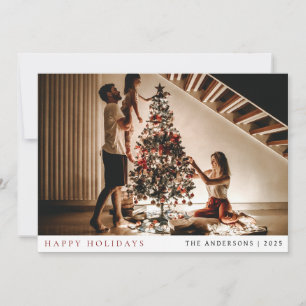 Elegant Minimal jul   Den moderna familjen Porträt Julkort