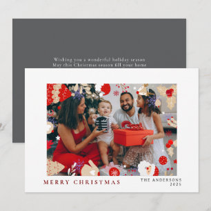 Elegant Minimal jul   Den moderna familjen Porträt Julkort
