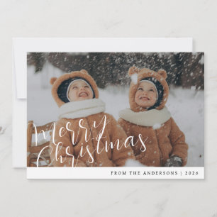 Elegant Minimal jul   Den moderna familjen Porträt Julkort