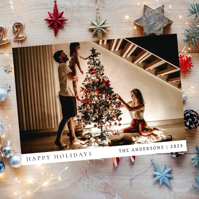 Elegant Minimal jul | Den moderna familjen Porträt Julkort (Skapare uppladdad)