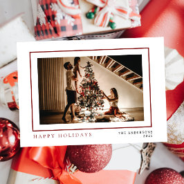 Elegant Minimal jul | Den moderna familjen Porträt Julkort