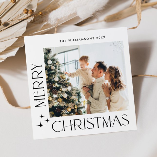 Elegant Minimal Jul-fotopod för Hälsning QR-kod Julkort (Skapare uppladdad)