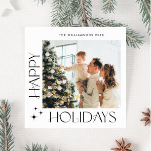 Elegant Minimal Jul-fotopod för Hälsning QR-kod Julkort