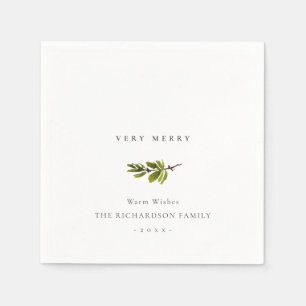 Elegant Minimal jul i Gräs Gren Mycket bra Pappersservett