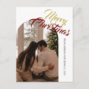 Elegant Minimal jul Modern familj 1 Foto Helg Vykort