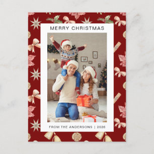 Elegant Minimal jul Modern familj 1-foto Helg Vykort