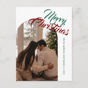 Elegant Minimal Jul Modern Familj 1 Foto Helg Vykort