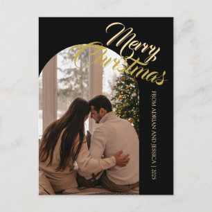 Elegant Minimal jul Modern familj 1 Foto Helg Vykort