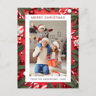 Elegant Minimal jul Modern familj 1 Foto Helg Vykort