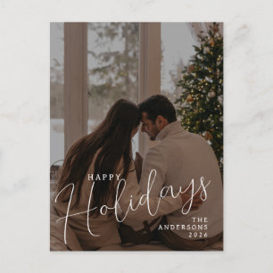 Elegant Minimal jul   Modern familj 1-foto Helg Vykort