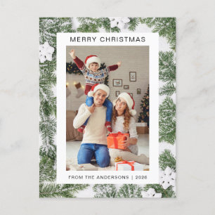 Elegant Minimal jul Modern familj 1-foto Helg Vykort