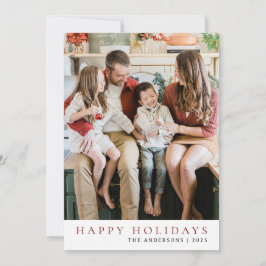 Elegant Minimal jul | Modern familj 1-foto Julkort