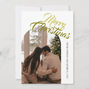 Elegant Minimal jul Modern familj 1 Foto Julkort