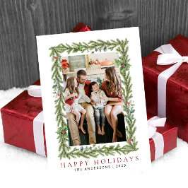 Elegant Minimal jul | Modern familj 1-foto Julkort