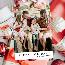 Elegant Minimal jul | Modern familj 1-foto Julkort