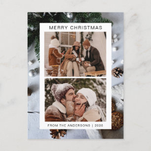 Elegant Minimal jul Modern familj 2 Foto Helg Vykort