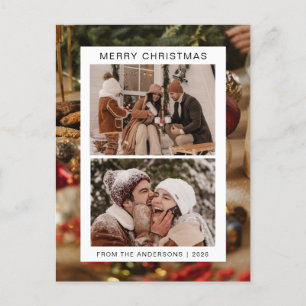 Elegant Minimal jul Modern familj 2-foto Helg Vykort