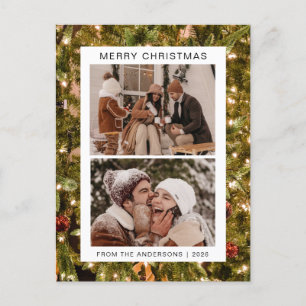 Elegant Minimal jul   Modern familj 2-foto Helg Vykort
