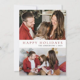 Elegant Minimal jul | Modern familj 2-foto Julkort