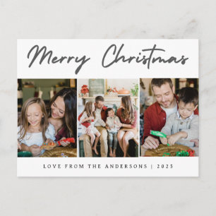 Elegant Minimal jul Modern familj 3 Foto Helg Vykort