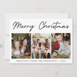Elegant Minimal jul | Modern familj 3 Foto Julkort