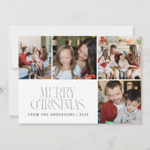 Elegant Minimal jul Modern familj 4 Foto Julkort