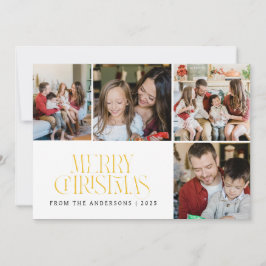 Elegant Minimal jul | Modern familj 4 Foto Julkort