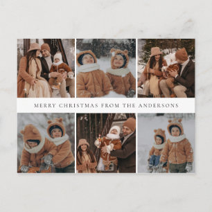 Elegant Minimal jul Modern familj 6 Foto Helg Vykort