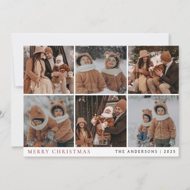 Elegant Minimal jul | Modern familj 6 - foto Julkort (Framsida)