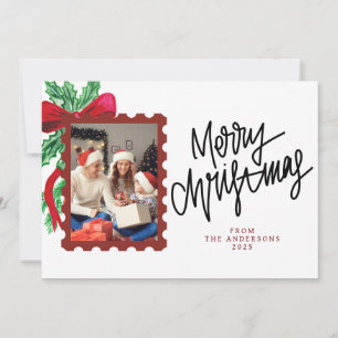Elegant Minimal jul Modern familjefoto Julkort