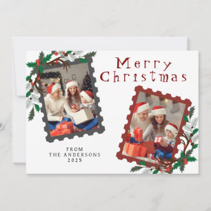 Elegant Minimal jul Modern familjefoto Julkort