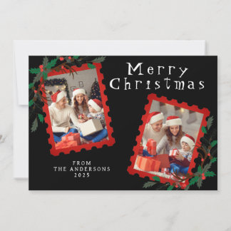 Elegant Minimal jul | Modern familjefoto Julkort