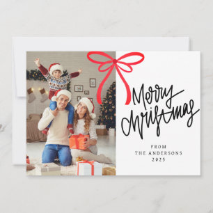 Elegant Minimal jul Modern familjefoto Julkort