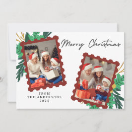Elegant Minimal jul | Modern familjefoto Julkort