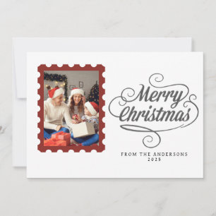Elegant Minimal jul Modern familjefoto Julkort
