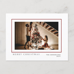 Elegant Minimal jul Modern familjeporträtt Helg Vykort