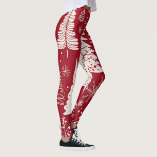Elegant Minimal Julgran Helgdag Mönster Leggings