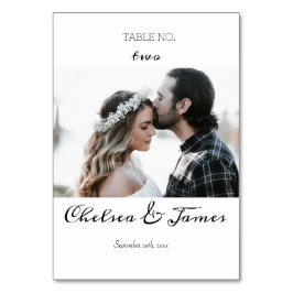 Elegant Minimal kalligrafi Foto  Bordsnummer