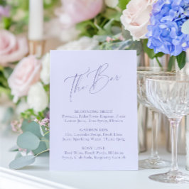 Elegant Minimal Lavender Möhippa Pub Menu