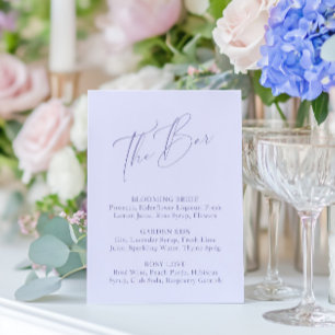 Elegant Minimal Lavender Möhippa Pub Menu