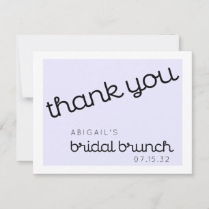 Elegant Minimal Lila Modern Bröllopsbrunch Tack Kort