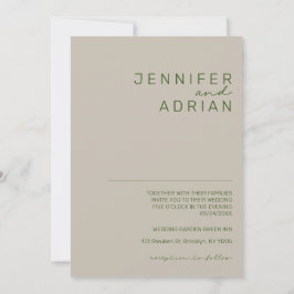 Elegant Minimal Ljus Silver Modern Enkel Bröllop Inbjudningar