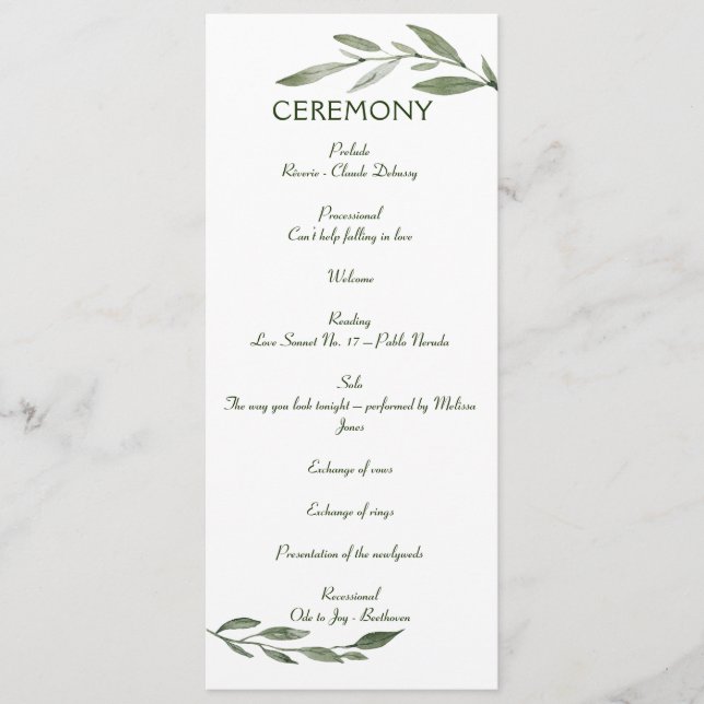 Elegant Minimal Löv Ram Grönt Olive Hunter Program (Framsida)