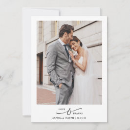 Elegant Minimal Love and Thanks Wedding 2 Photo   Tack Kort