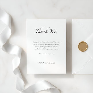Elegant Minimal | Lyx Svart & Vitt Tack Kort