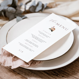 Elegant Minimal meny för Ljusa rosa Ro Bröllop