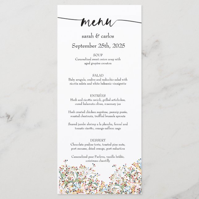 Elegant Minimal Meny Kort (Framsida)