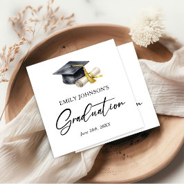 Elegant Minimal Minimalist Graduation Pappersservett