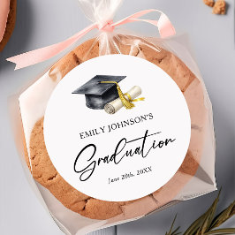 Elegant Minimal Minimalist Graduation Runt Klistermärke