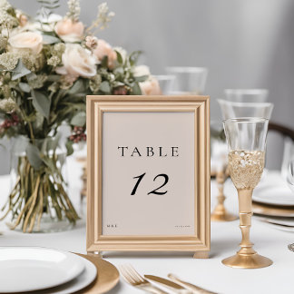 Elegant Minimal Modern Script Dusty Rosa Bröllop Bordsnummer